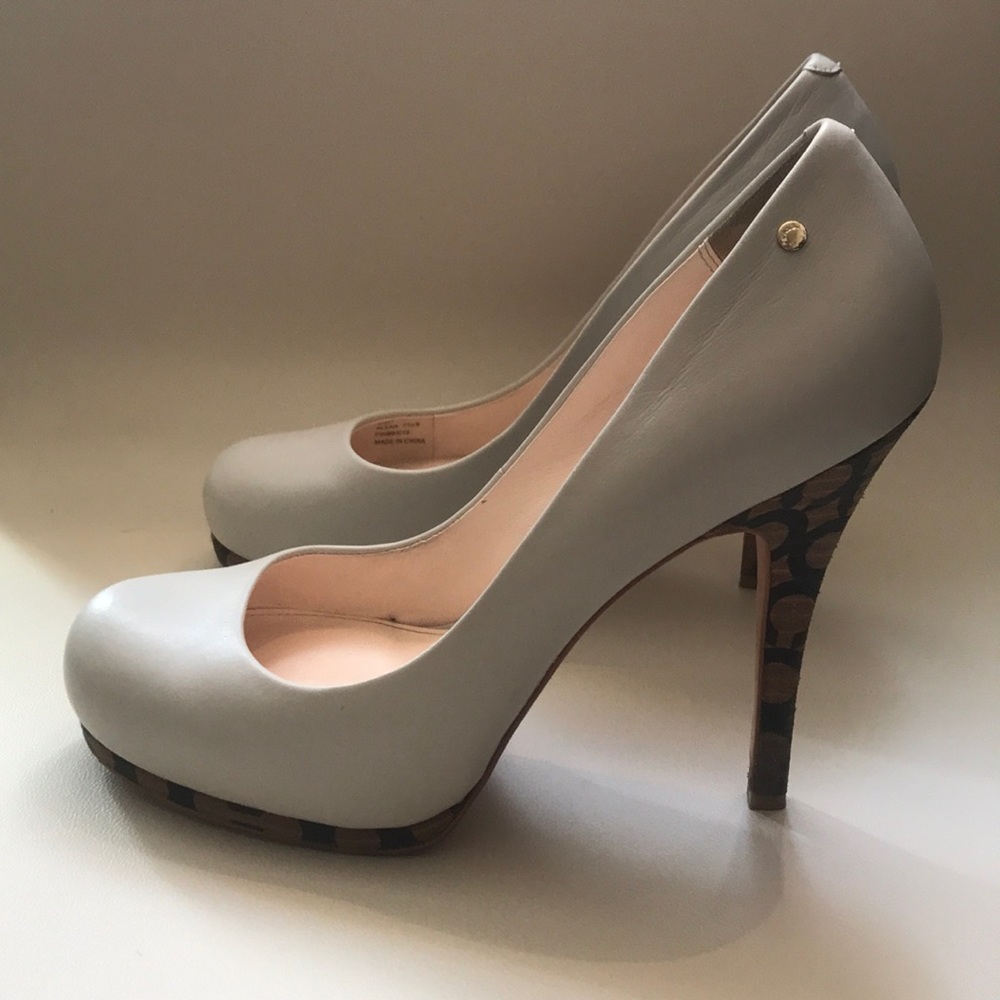COACH cream/grey shoes